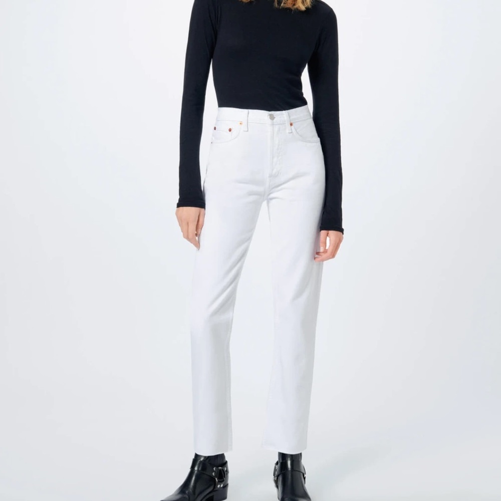 RE/DONE High Rise Stove Pipe Jeans, never worn